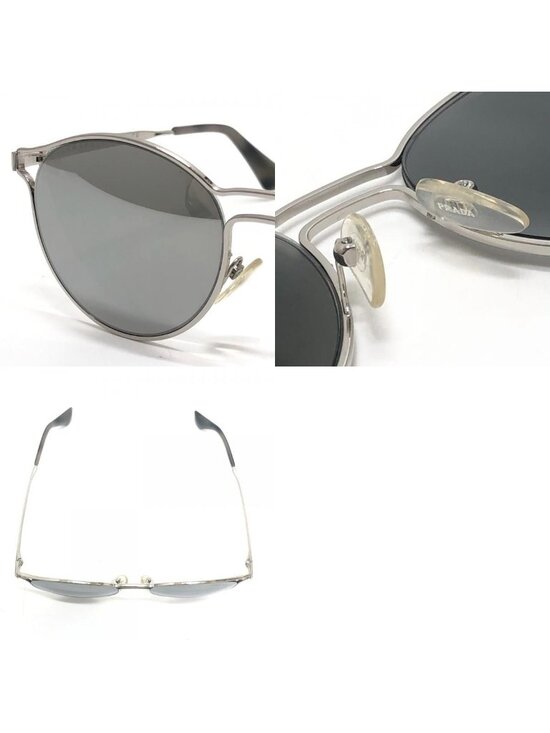 Prada Sunglasses Side Logo Metal Silver Eyewear